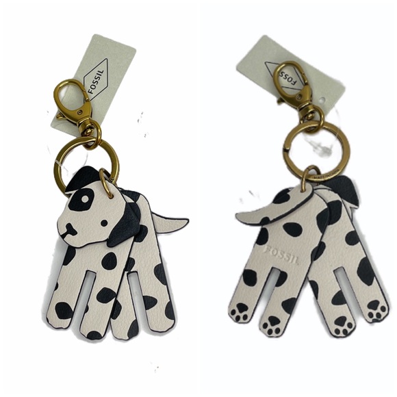 Fossil Accessories - Fossil Sofia Key Dalmatian Key Chain, White, black